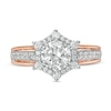 1.58 CT. T.W. Diamond Hexagon Frame Engagement Ring in 10K Rose Gold