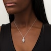 Diamond Accent Three Stone Bypass Flame Pendant in Sterling Silver