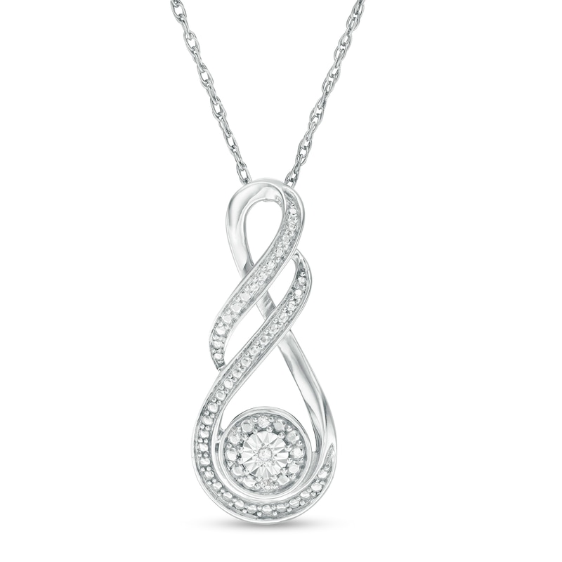 Diamond Accent Infinity Flame Pendant in Sterling Silver|Peoples Jewellers