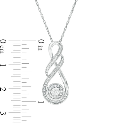 Diamond Accent Infinity Flame Pendant in Sterling Silver