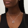 Diamond Accent Tilted Curly Heart Pendant in Sterling Silver