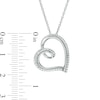 Diamond Accent Tilted Curly Heart Pendant in Sterling Silver