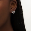 Thumbnail Image 1 of Diamond Accent Tilted Ribbon Heart Stud Earrings in Sterling Silver