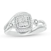 Thumbnail Image 0 of Quad Diamond Accent Cushion Frame Bypass Ring in Sterling Silver