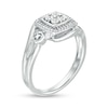 Thumbnail Image 2 of Quad Diamond Accent Cushion Frame Bypass Ring in Sterling Silver