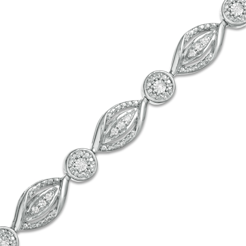 0.25 CT. T.W. Composite Diamond Alternating Flames Bracelet in Sterling Silver - 7.5"|Peoples Jewellers