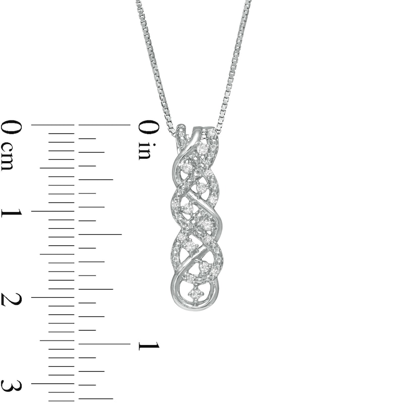 0.30 CT. T.W. Diamond Cascading Braid Three Piece Set in Sterling Silver