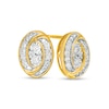 Thumbnail Image 1 of 0.145 CT. T.W. Composite Diamond Oval Swirl Frame Stud Earrings in 10K Gold