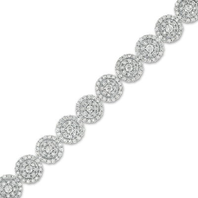 5.00 CT. T.W. Composite Diamond Frame Link Bracelet in 10K White Gold - 7.5"