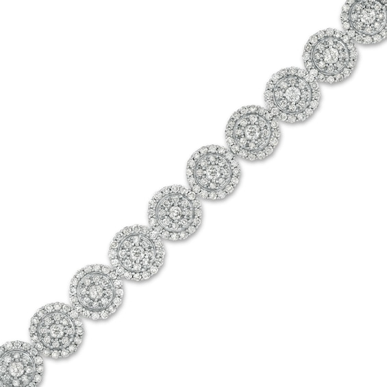 5.00 CT. T.W. Composite Diamond Frame Link Bracelet in 10K White Gold - 7.5"