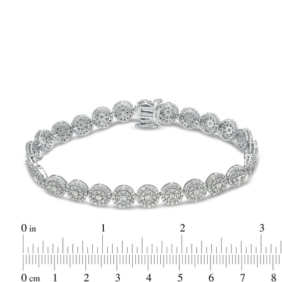 5.00 CT. T.W. Composite Diamond Frame Link Bracelet in 10K White Gold - 7.5"