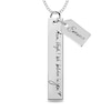 Thumbnail Image 0 of Engravable Your Own Handwriting and Name Tag Charm Vertical Bar Pendant in Sterling Silver (1 Image and Line)