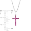 Ruby Cross Pendant in 10K White Gold