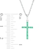 Emerald Cross Pendant in 10K White Gold