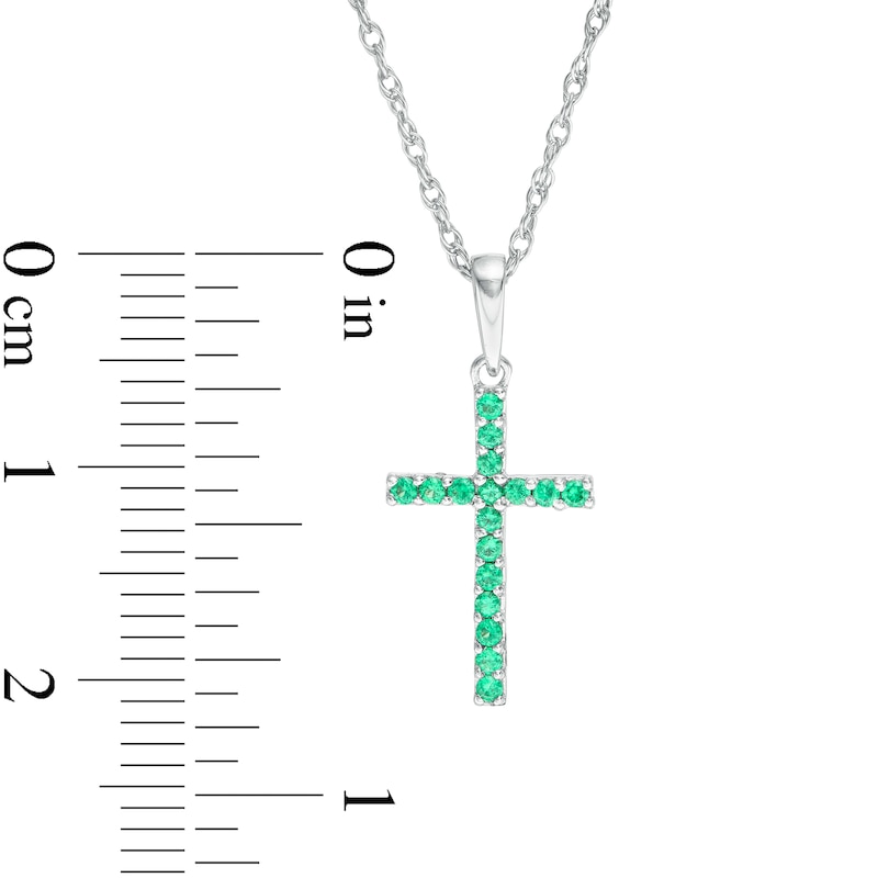 Emerald Cross Pendant in 10K White Gold|Peoples Jewellers