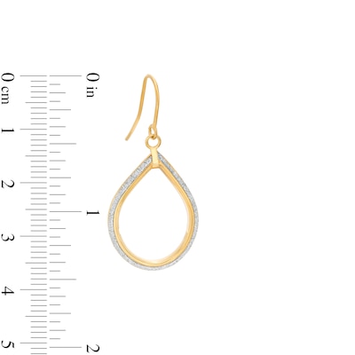 Glitter Enamel Teardrop Earrings in 14K Gold