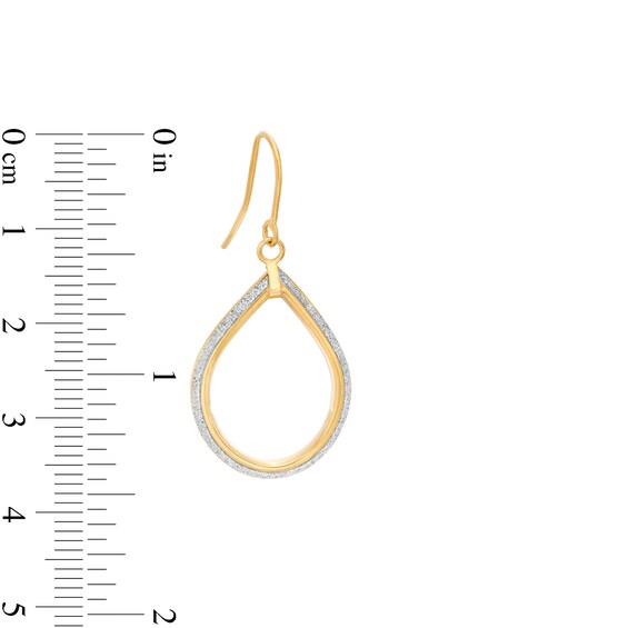 Glitter Enamel Teardrop Earrings in 14K Gold