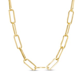 5.5mm Oval Link Chain Necklace in Hollow 10K Gold - 18"