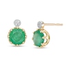 Thumbnail Image 0 of 6.0mm Emerald and Diamond Accent Stud Earrings in 10K Gold