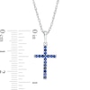 Thumbnail Image 1 of Blue Sapphire Cross Pendant in 10K White Gold