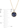 7.0mm Blue Sapphire and Diamond Accent Pendant in 10K Gold