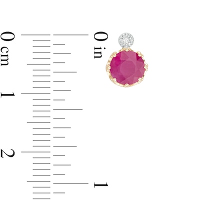 6.0mm Ruby and Diamond Accent Stud Earrings in 10K Gold