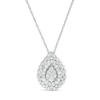 0.50 CT. T.W. Composite Diamond Teardrop Scallop Frame Pendant in 10K White Gold