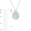 0.50 CT. T.W. Composite Diamond Teardrop Scallop Frame Pendant in 10K White Gold