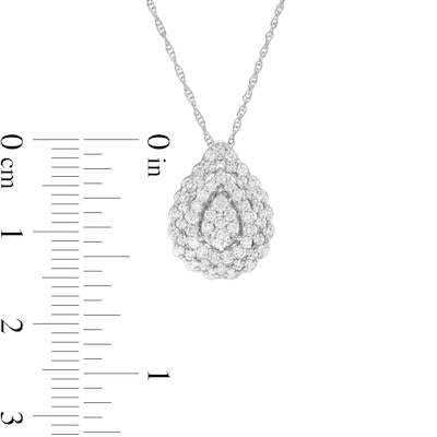 0.50 CT. T.W. Composite Diamond Teardrop Scallop Frame Pendant in 10K White Gold