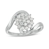 Thumbnail Image 0 of 0.50 CT. T.W. Composite Diamond Flower Bypass Ring in 10K White Gold