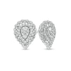 1.00 CT. T.W. Composite Diamond Teardrop Scallop Frame Stud Earrings in 10K White Gold