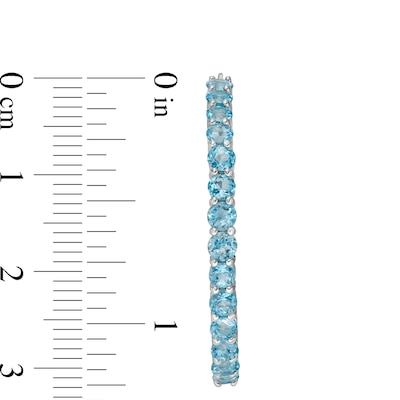 3.0mm Swiss Blue Topaz Hoop Earrings in Sterling Silver