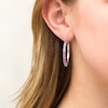 3.0mm Amethyst Hoop Earrings in Sterling Silver