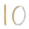 Thumbnail Image 0 of 3.0mm Citrine Hoop Earrings in Sterling Silver