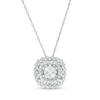 0.50 CT. T.W. Composite Diamond Double Cushion Scallop Frame Pendant in 10K White Gold