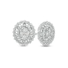 1.00 CT. T.W. Composite Diamond Double Oval Scallop Frame Stud Earrings in 10K White Gold