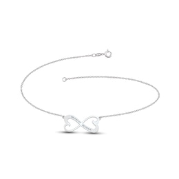 Couple's Engravable Heart-Shaped Infinity Anklet (2 Lines)