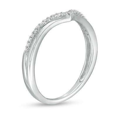 0.10 CT. T.W. Diamond Chevron Anniversary Band in 10K Gold