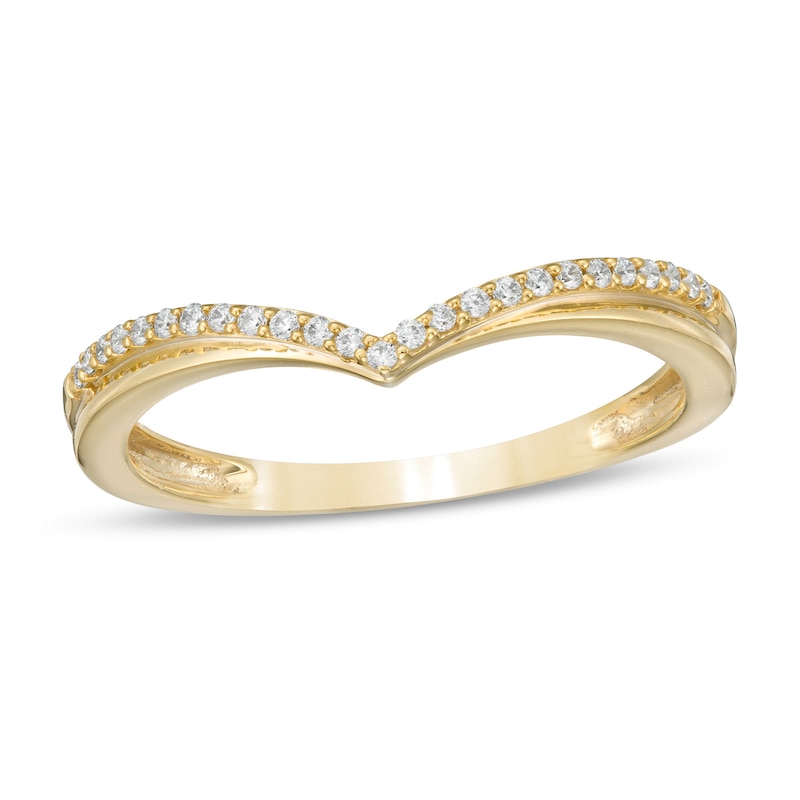 0.10 CT. T.W. Diamond Chevron Anniversary Band in 10K Gold|Peoples Jewellers