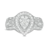 Thumbnail Image 4 of 0.50 CT. T.W. Composite Pear Diamond Teardrop Frame Vintage-Style Engagement Ring in 10K White Gold