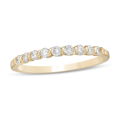 0.30 CT. T.W. Diamond Nine Stone Anniversary Band in 10K Gold