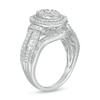 1.00 CT. T.W. Composite Oval Diamond Frame Multi-Row Engagement Ring in 10K White Gold