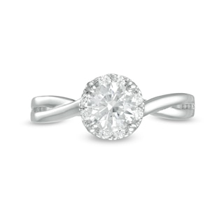 1.00 CT. T.W. Diamond Split Shank Engagement Ring in 14K White Gold (J/I3)