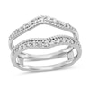 0.37 CT. T.W. Diamond Rope-Textured Double Row Contour Solitaire Enhancer in 14K White Gold