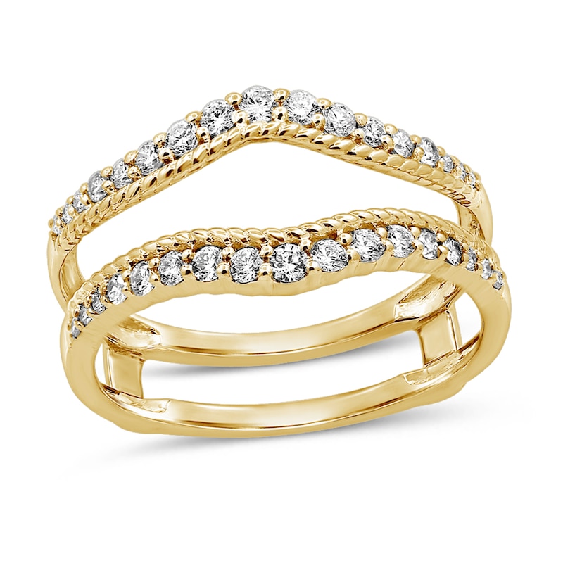 0.37 CT. T.W. Diamond Contour Solitaire Enhancer in 14K Gold