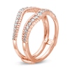 0.37 CT. T.W. Diamond Rope-Textured Double Row Contour Solitaire Enhancer in 14K Rose Gold