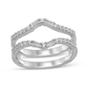 Thumbnail Image 1 of 0.37 CT. T.W. Baguette and Round Diamond Chevron Solitaire Enhancer in 14K White Gold