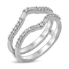 Thumbnail Image 3 of 0.37 CT. T.W. Baguette and Round Diamond Chevron Solitaire Enhancer in 14K White Gold