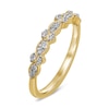 0.15 CT. T.W. Diamond Alternating Vintage-Style Anniversary Band in 10K Gold