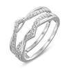 Thumbnail Image 2 of 0.23 CT. T.W. Diamond Crossover Chevron Solitaire Enhancer in 14K White Gold